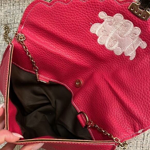 Monogram  Hot Pink Clutch  LCA - Picture 3 of 6